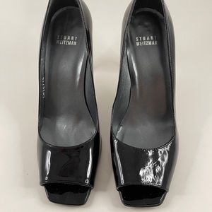 VintageStuart Weitzman Peep Toe Wood Heel Size 7.5